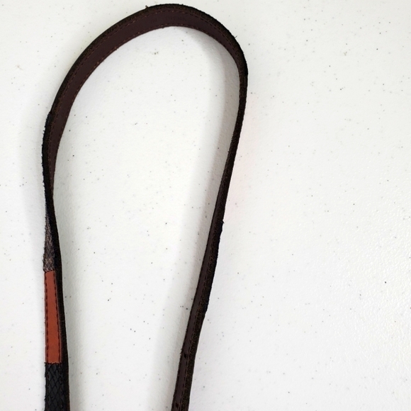 Fossil Leather Patchwork Snake Print Skinny Belt Size Small Retro Colorblock - Picture 9 of 15